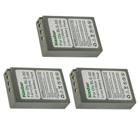 Kastar 3-Pack Battery Replacement for Olympus BLS-50 BLS50 PS-BLS50 BLS-5 PS-BLS5 Battery Olympus BCS-5 BCS5 Charger Olympus OM-D E-M5 Mark III Mirrorless Camera