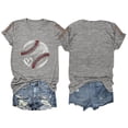thumbnail image 2 of Gray Women's Short Sleeve T-shirt, Women Daily Casual Printed Short Sleeve O Neck T Shirt Tops,Women's Short sleeve T-shirt XXL, 2 of 6