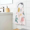 thumbnail image 3 of Yayeee 2 Pack Hand Towels for Bathroom 100% Cotton 16" x 28" Kitchen Towel, Flamingo Pattern, 3 of 7