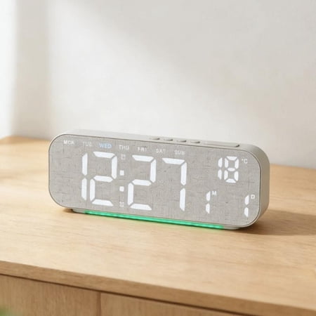 Hometravel LED Digital Clock, Multi-Function Alarm Clock with Temperature, Date Display, Electronic Table Clock