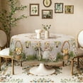 thumbnail image 6 of Easter Rabbit Tablecloth Rectangle, Waterproof Floral Table Cover, Wrinkle-Resistant Dining Table Protector, 6 of 6
