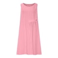 thumbnail image 4 of Vestido de Verano para las Mujeres Playa, Moda Vacaciones Color Sólido sin Mangas Hueco Fuera de la Fiesta Midi para Casual, 4 of 9
