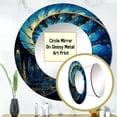 thumbnail image 3 of Designart "Sapphire Shellfish In Nautilus" Nautilus Blue Large Round Mirror - Round Bedroom Mirror Wall Decor - Modern Round Printed Mirror - 29" x 29", 3 of 6