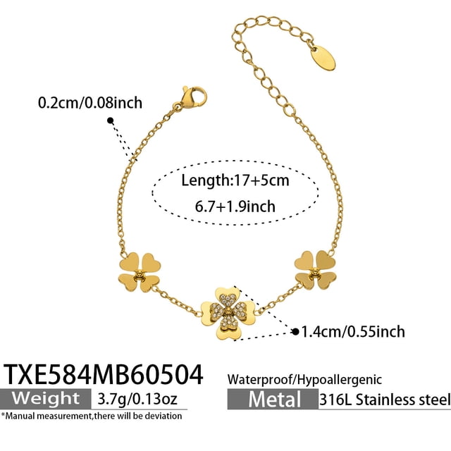AEXTO Collier Ras-du-Cou Fleur de Trèfle Fleurs Plaquées Or 3D Collier Y2k Collier pour Femmes Bijoux Mode Cadeaux