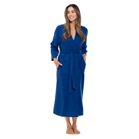 

Turquaz Lightweight Kimono robes for Women Cotton Soft Knit robe Long V-Neck Robes For Female Sleepwear Loungewear