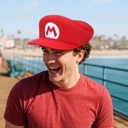 Super Mario Bros Embroidered Mario M Patch Mens Red Beret Cap