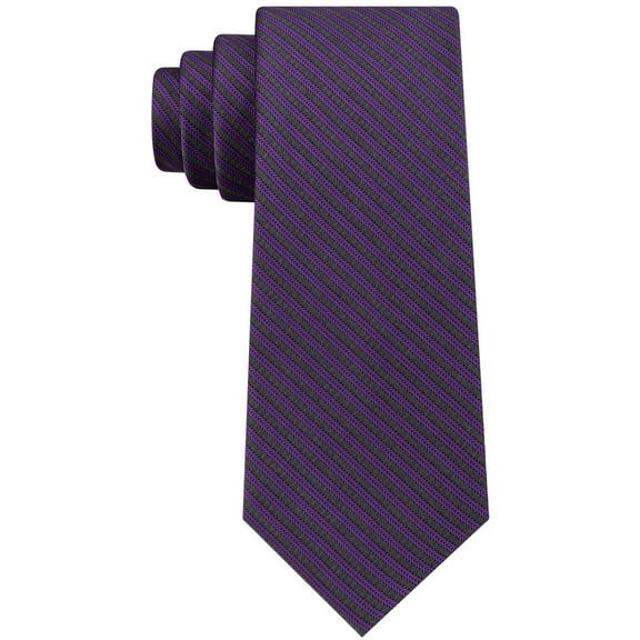 Calvin Klein Mens Bold Pinstripe Self-tied Necktie, Purple, One Size