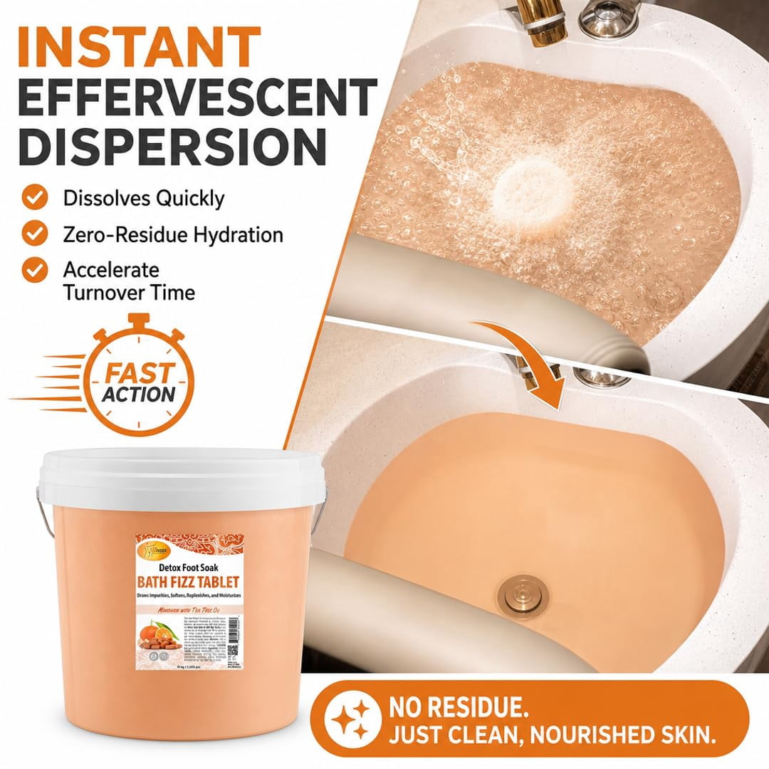 SPA REDI - Bath Fizz Tablets - Mandarin Scented - 2500 Tablets - 3 Gal Pail
