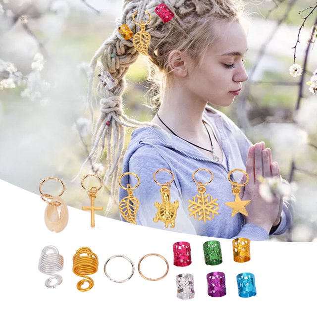 Kit de Colgantes de Cabello, Accesorios Paños Decorativos para Cabello Colorido 150pcs para Trenza