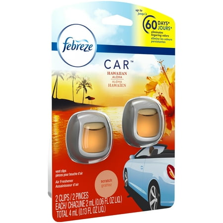 Febreze Car Air Freshener, Hawaiin Aloha, 2 count