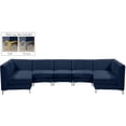 thumbnail image 2 of Meridian Furniture Alina Navy Velvet Modular Sectional, 2 of 13
