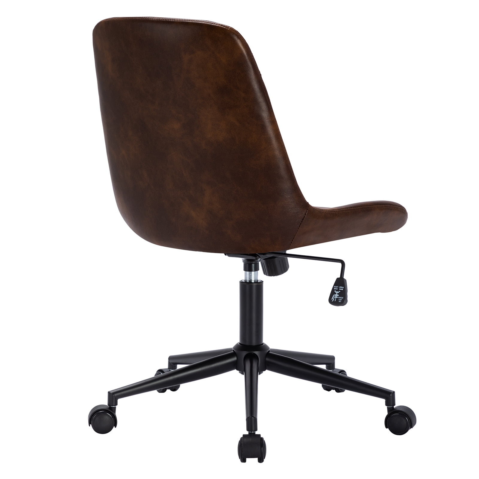 Duhome Office Desk Chair Faux Leather Swivel Desk Chair for Computer Adjustable Task Chair, Dark Brown