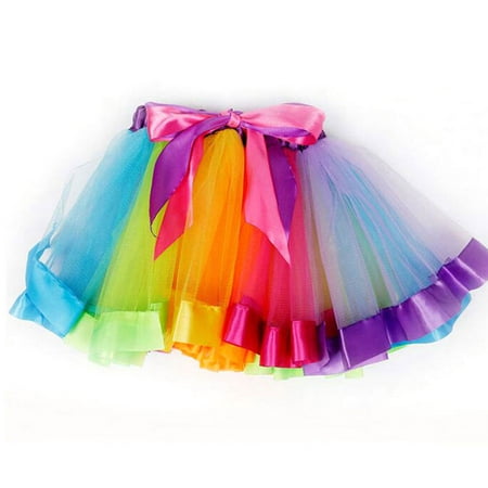 The Elixir Kids Little Girls Layered Rainbow Tutu Skirt Dress Ballet Tiered, Medium
