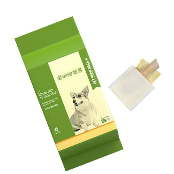 CIYISON 50 Pcs Dog Poop Bags Degradable Two Layer Bag Flushable Paper Easy to Grip