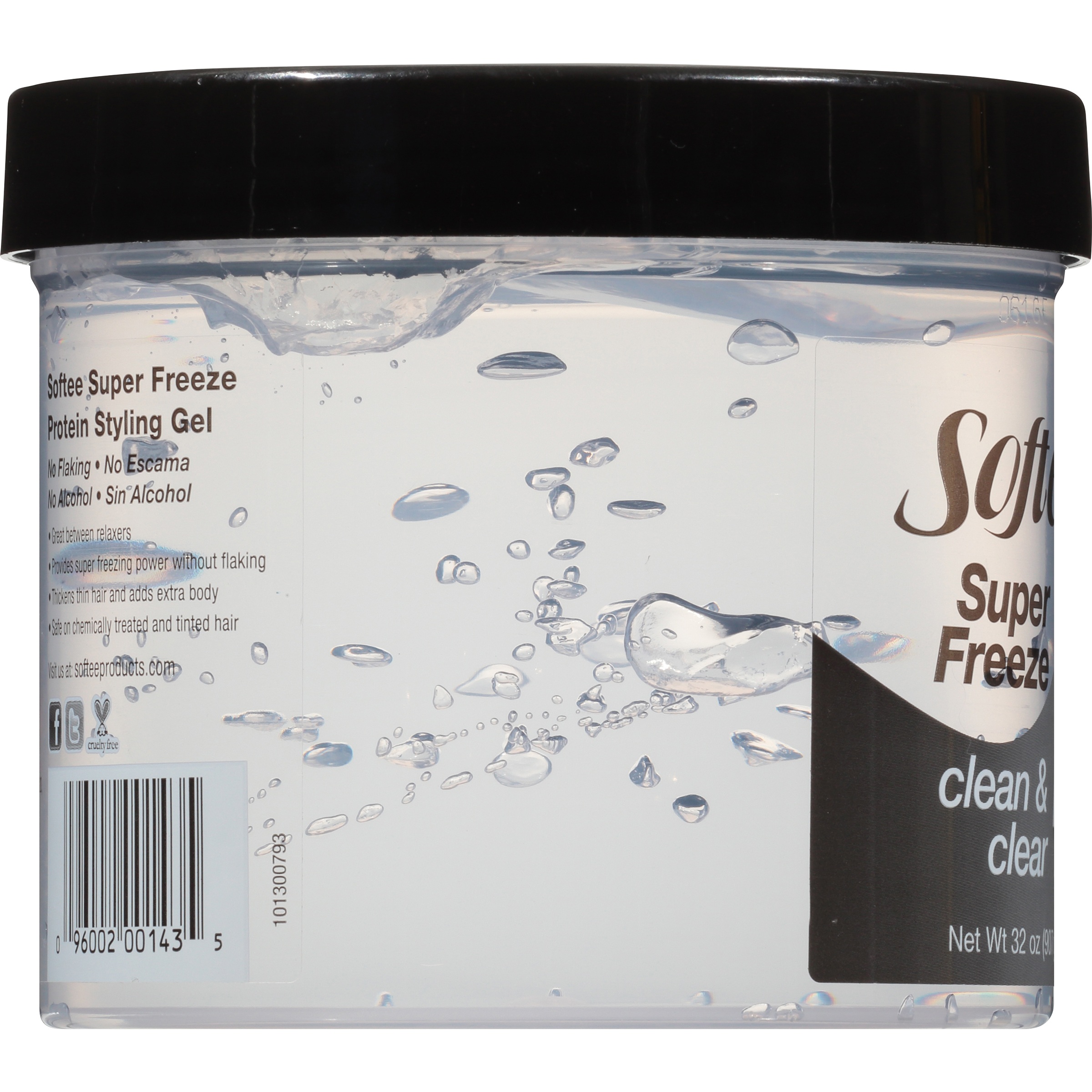Softee Super Freeze Protein Styling Gel 32 oz. Jar, No Flake, Strengthens Hair,  Unisex - image 2 of 6