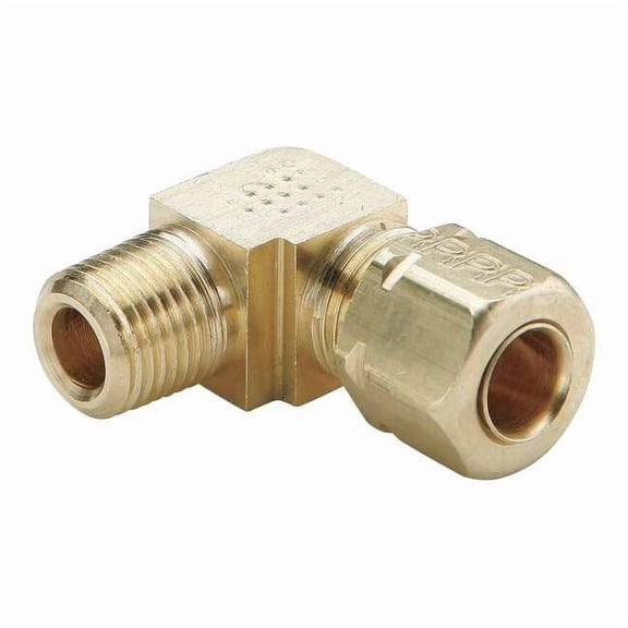 Parker Elbow,90,LL Brass,CompxM,3/8Inx1/4In L269CA-6-4