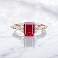 thumbnail image 5 of KANISHKAGEMS&JEWELS 2Ct 8x6mm / Emerald Cut Ruby Ring Engagement Ring For Women CZ Diamond Personalized Jewelry Birthday Gift For Her July Birthstone Ring, 5 of 6