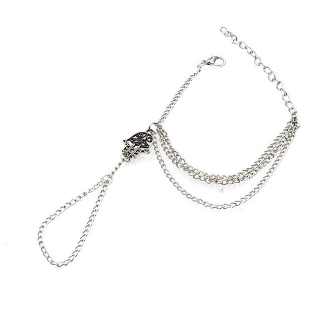 Elegante Cadena de Mano Brazalete Joyería Cadena de Esclavos con de Fernando Mano de Fátima