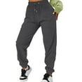 thumbnail image 5 of YUEJUIR Slacks for Women Women's Casual Solid Pocket Pants High Waist Elastic Band Pants Wide Leg Trousers Women Women Pants Lightweight Pants Women (Dark Gray,XXL), 5 of 5