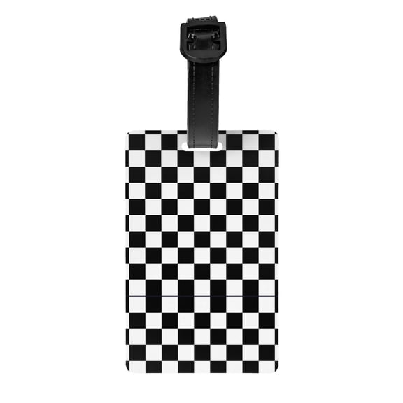 Checkerboard Luggage Tag Pvc Identifier Card Holder Label Travel Bag Tag