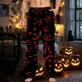 thumbnail image 5 of CONFREE Halloween Pajama Pants for Men Hallowmas Pj Pants for Men Pumpkin Ghost Print Lounge Bottoms Elastic Waist Drawstring Sleepwear With Pockets, 5 of 6