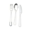 thumbnail image 6 of Efavormart 24 Pack | 7" Silver Modern Hollow Handle Design Plastic Utensil Set, Disposable Forks, Spoons, And Knives Silverware, 6 of 6