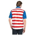thumbnail image 3 of Tipsy Elves Red White and Blue American Flag Patriotic Button Down Shirt for Men Size X-Large, 3 of 3