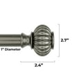 thumbnail image 4 of Better Homes & Gardens 1" Pewter Ribbed Knob Adjustable Single Curtain Rod Set, 42"-120", 4 of 8