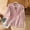 Pink, variant on Women's Floral Embroidered Collar Blouse Linen Look 3/4 Sleeve Vintage Button Down Patchwork Peasant Blouses