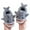 Full-wrapped Gray, variant on Toddler Boys Girls Cute Shark Slippers Kids Non-Slip Fuzzy Bedroom House Shoes
