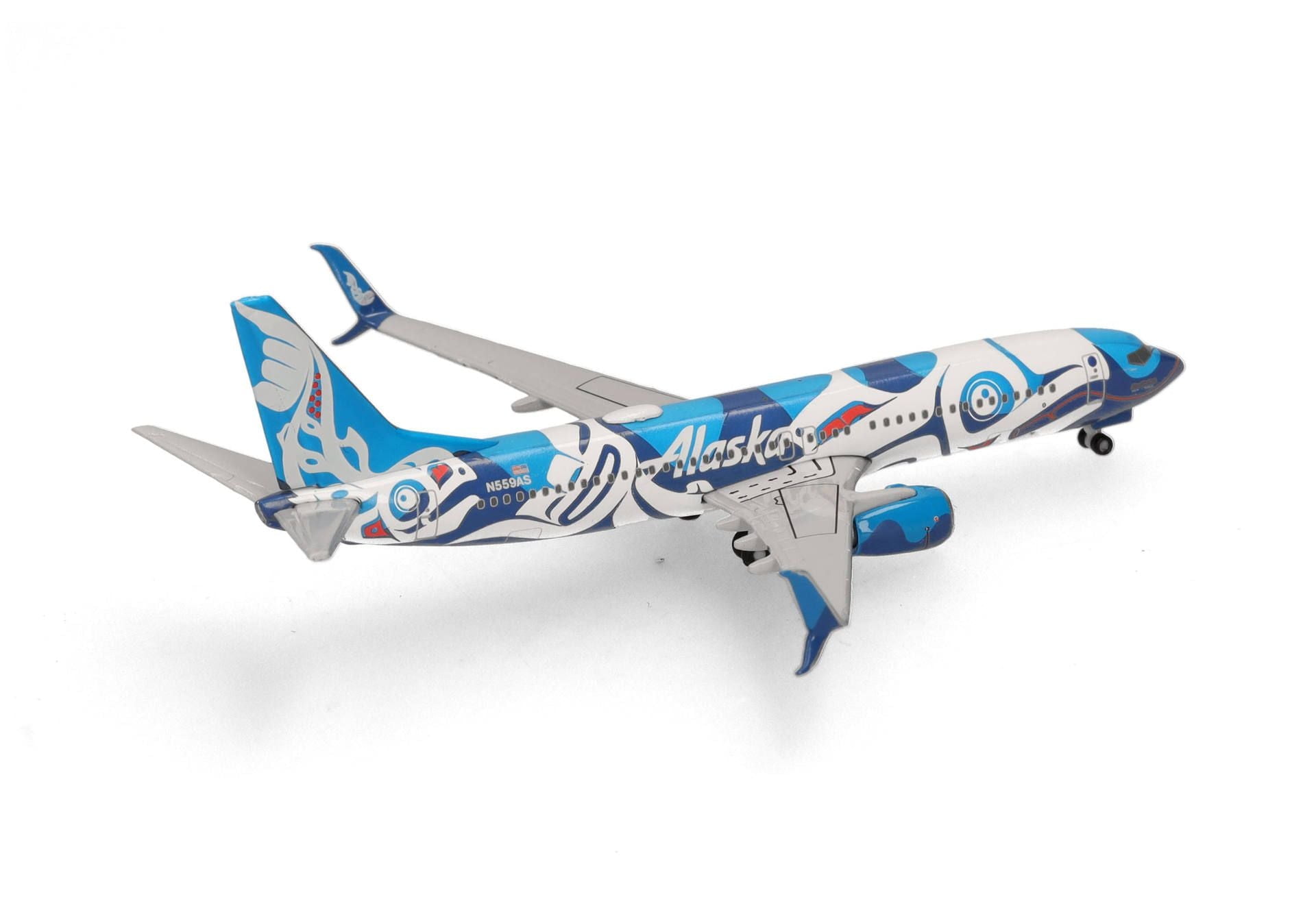Boeing 737-800 Commercial Aircraft "Alaska Airlines" (N559AS) Blue and White 1/500 Diecast Model Airplane by Herpa