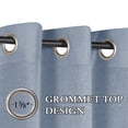 thumbnail image 3 of PrimeBeau Natural Linen Blended Nickel Grommet Curtains Semi Sheer Window Drapes, 52" W x 108" L, Stone Blue, 3 of 4