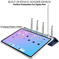 thumbnail image 4 of iPad 10.2 Inch 9 8 7 2021 2020 2019 [iPad 9th / 8th / 7th Gen ] A2197 A2270 A2602 Smart Magnetic Trifold Printed Pencil Holder Transparent Soft Silicone TPU Back Cover - Navy Blue, 4 of 7