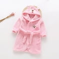 thumbnail image 2 of Gibobby Children's Plush Coral Fleece Bathrobe,Cozy Hooded Robe with Belt,Cute Print,for Kids Toddlers 2-12 Years,Warm After-Bath Loungewear Toddler Pajamas Toddler Pajamas,Pink,Size 5-6T, 2 of 6