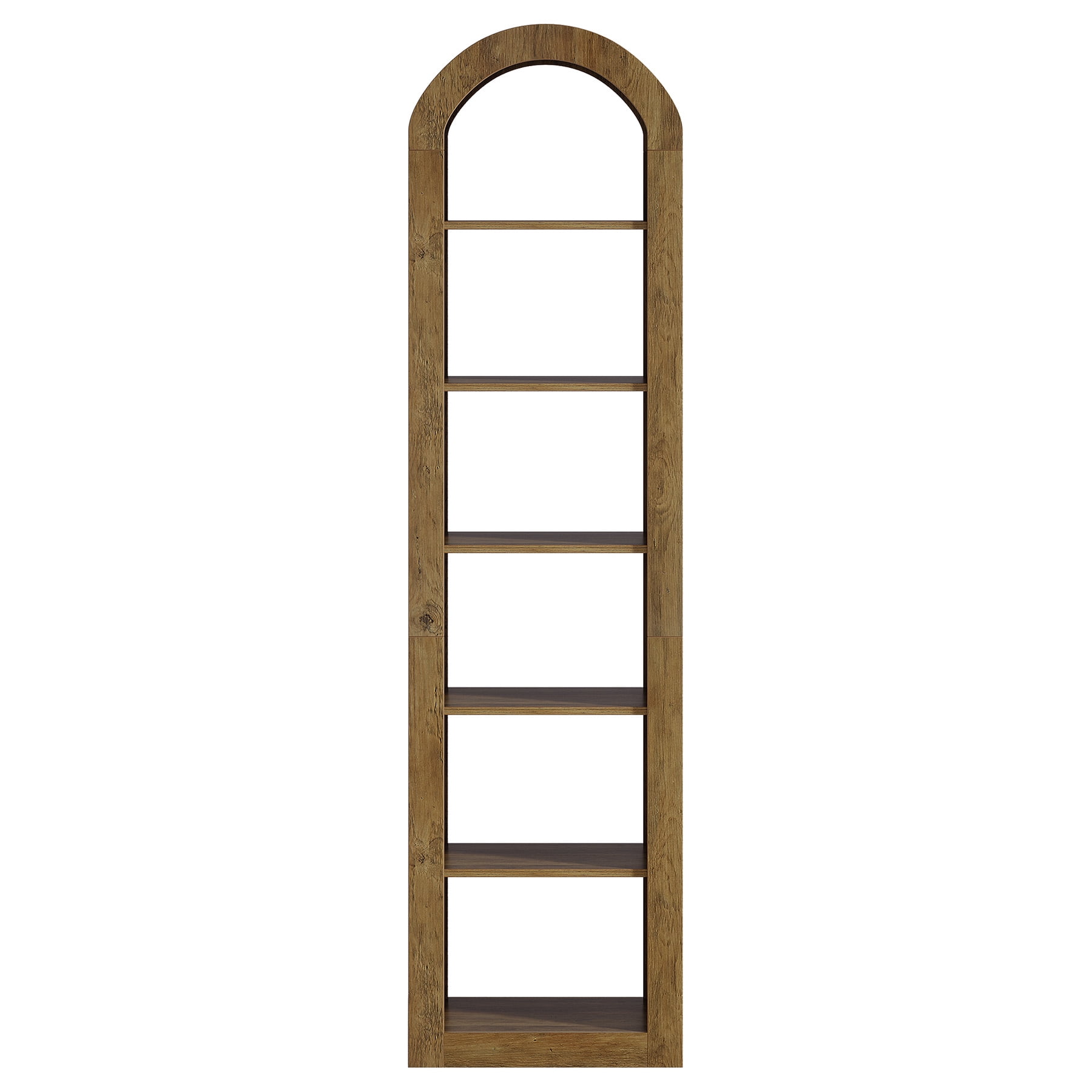 Tribesigns 74.8" Tall Arched Bookshelf, 6-Tier Narrow Open Bookcase, Floor Standing Corner Display Shelves Storage Organizer for Small Space, Home Office, Living Room