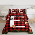 thumbnail image 2 of Manfei Initial E Letter Bedding Comforter Set for Kids, Black Red Buffalo Twin Comforter Sets, Merry Christmas Reversible Bedding Set, Lightweight Room Decor, 2-Piece, 2 of 8