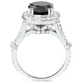 thumbnail image 2 of Pompeii 4ct Black Treated Diamond Cushion Vintage Engagement Ring 14K White Gold, 2 of 4