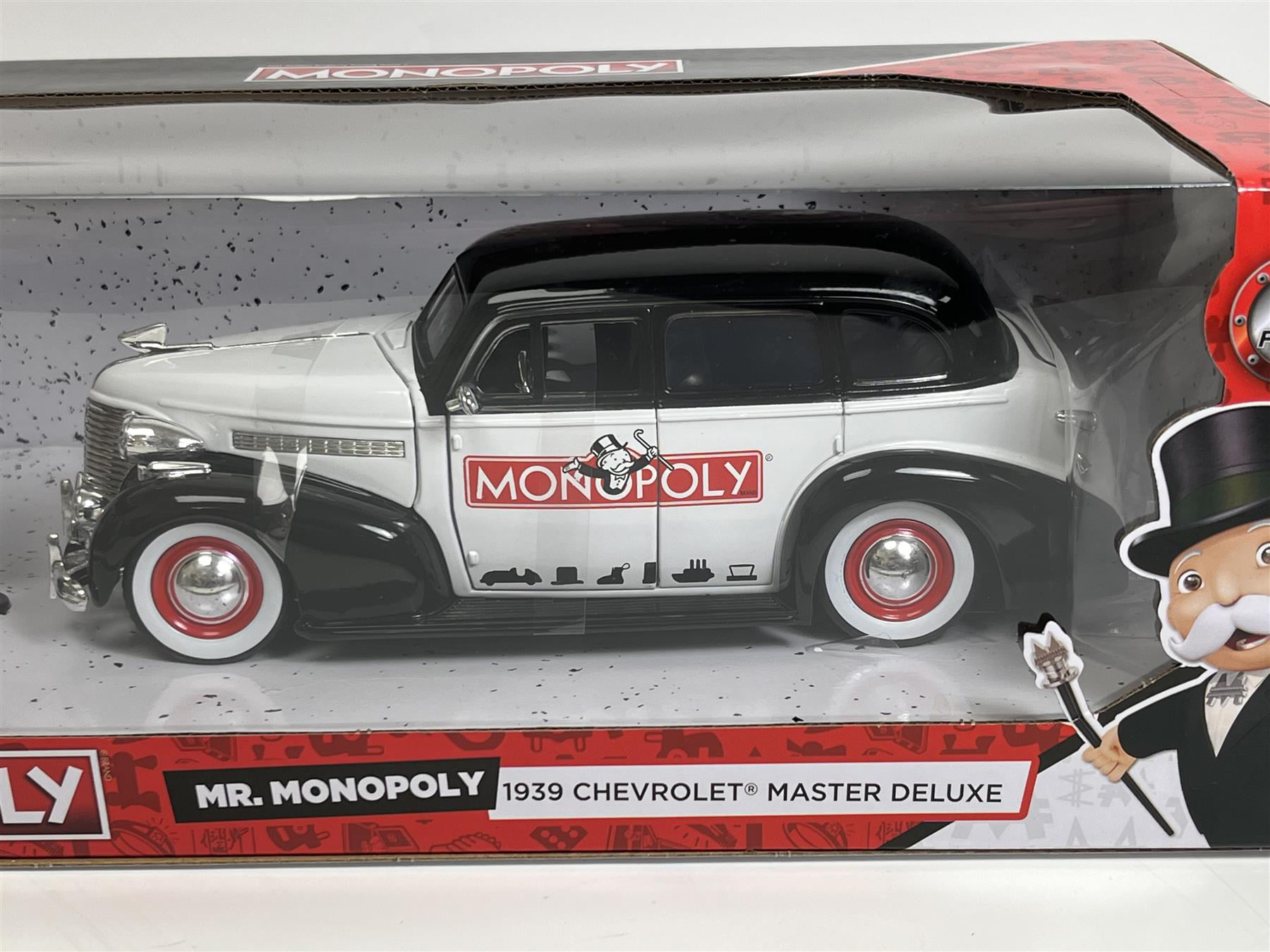 Jada Mr. Monopoly Figure and 1939 Chevy Master Vehicle 1:24