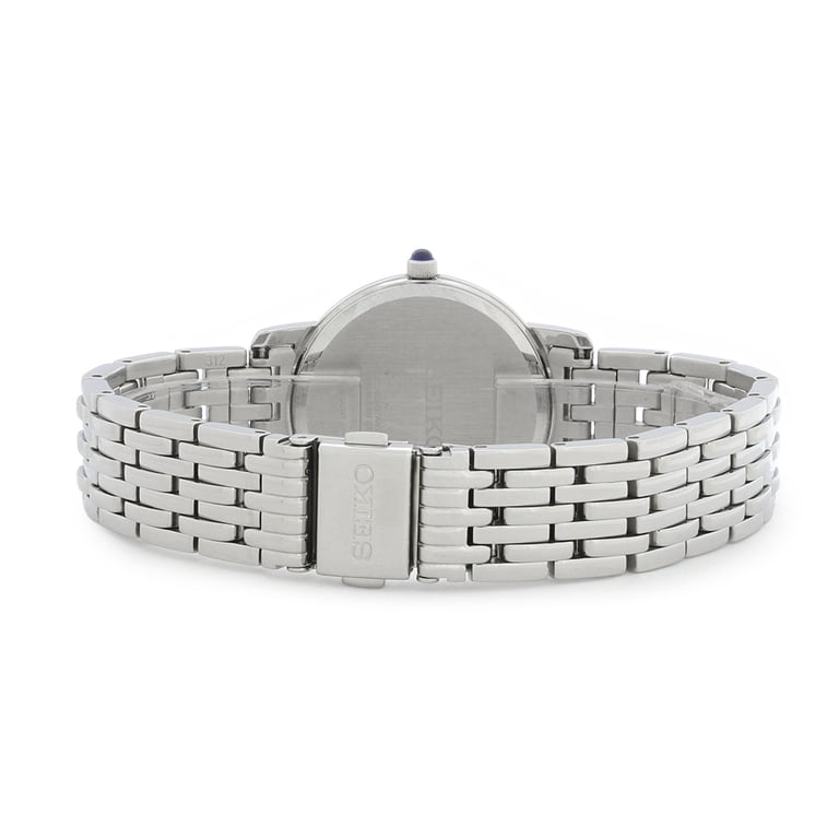 Seiko Silver Bracelet Solar Crystal Quartz Mother of Pearl watch SUP397 Seiko SUP397 Solar Powered Dress Watch with Mother of Pearl  main image 3