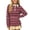 Wine, variant on SERTGUTR Girls Striped Half Zip Shirt, Long Sleeve Turn Down Collar Top, Loose Casual School Uniform Shirt, Everyday Outdoor Daily Shirt