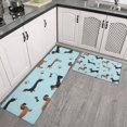 thumbnail image 2 of Dachshund Footprint Bone Kitchen Rugs Sets Of 2,Anti Fatigue Kitchen Mat Rugs Non Slip Washable,Decorative Kitchen Floor Mats for Kitchen,Sink,Laundry,17"x30"+17"x47", 2 of 7