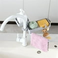 thumbnail image 4 of Cateissary Grifo Soporte de esponja Cocina Baño Encimera Toalla Estante de almacenamiento Fregadero Ahorro de espacio Toallita Organizador Organizadores de utensilios de cocina Gris, 4 of 6