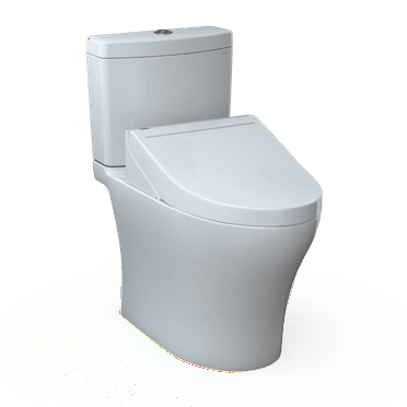 TOTO®WASHLET ® Aquia IV Two-Piece Elongated Dual Flush 1.28 and 0.9 GPF Toilet and WASHLET C5 Bidet Seat, Cotton White - MW4463084CEMGN#01