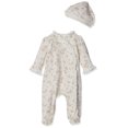 thumbnail image 1 of Little Me Baby Girls' Footie and Hat, Ivory Print, Newborn, 1 of 4