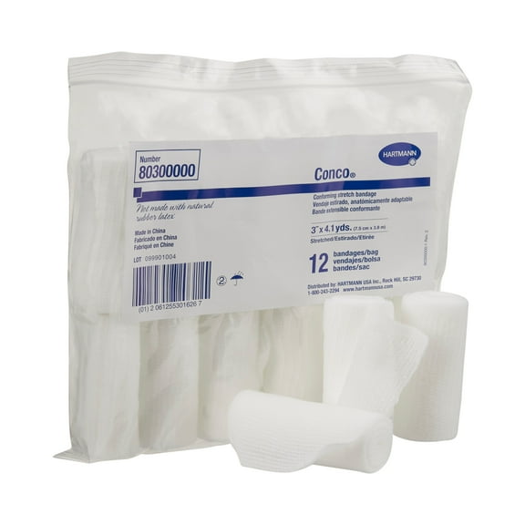 Hartmann Conco White Conforming Bandage NonSterile 3" x 4-1/10 Yd 80300000 96 per Case