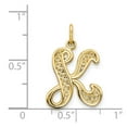 thumbnail image 2 of 14k Yellow Gold Solid Polished Letter Name Personalized Monogram Initial K Charm 28x15.1mm Pendant Necklace for Women, 2 of 2
