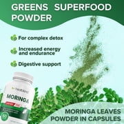 Healblend Moringa Oleifera Leaf Capsules - Natural Energy Booster & Immune Support - Promotes Gut Health, Skin Clarity & Mood Balance – 60 Vegan Capsules (3 Pack)