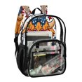 thumbnail image 2 of Large Clear PVC Backpack Heavy Duty See Through Backpack for Adults Work Travel, Flag Highland Cow Printed 12L, 2 of 8