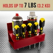 TCP Global Magnetic Aerosol Spray Can and Screwdriver Holder Tray - Holds 2 Spray Cans, Paint, Lubricant, Bottles, and 5 Screwdrivers - Attach to Toolbox, Wall Cabinet, Bodyshop, Workshop, Garage Cart