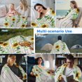 thumbnail image 5 of Sunflower Cooling Blanket, Lightweight Breathable Summer Throw Blanket with Double Sided Cold Effect, Green Botanical Summer Spring Vintage Picnic Beach Blankets Bed Sheet for Hot Sleepers 60"x80", 5 of 8